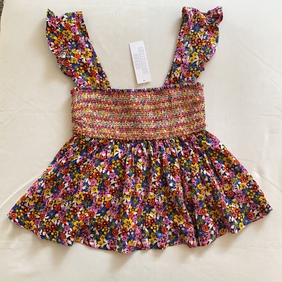 NWT UO Charlotte Smocked Ruffled Babydoll Top - Picture 8 of 10